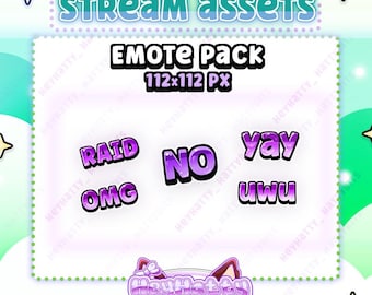 PURPLE Emotes | Purple Twitch Emotes, Chat Assets, Cute Stream Assets, Emote Stream Assets, Purple Chat Discord Emotes, Cute Silly Emotes