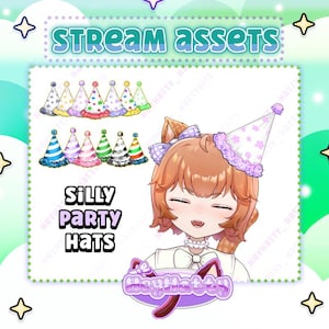 Partyhüte | Streamer Objekte, Twitch Objekte, PNGtuber Objekte, Vtuber Objekte, Cute Stream Objekte, Stream Objekte, Birthday Stream Objekte