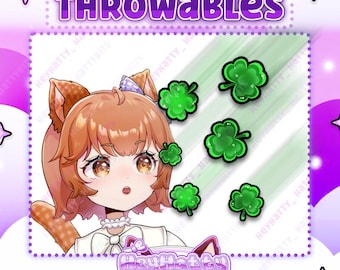 Shamrocks & Clovers | Twitch Throwables, St Patricks Assets, Throwing Assets, Cute Stream Assets, Kawaii Stream Assets, Spring Stream Assets