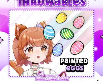Painted EGGS | Twitch Throwables, Easter Assets, Throwing Assets, Cute Stream Assets, Kawaii Stream Assets, Spring Stream Assets