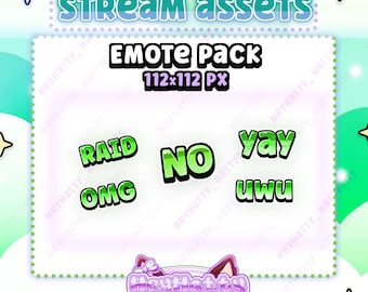 GREEN Emotes | Green Twitch Emotes, Chat Assets, Cute Stream Assets, Emote Stream Assets, Green Chat Discord Emotes, Cute Silly Emotes