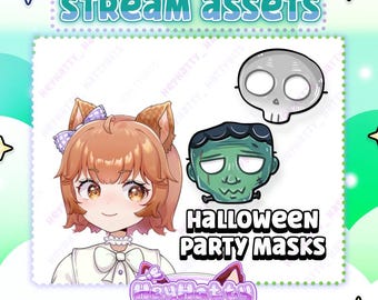 Halloween Masks | Streamer Assets, Twitch Assets, PNGtuber assets, Vtuber Assets, Cute Stream Assets, Stream Assets, Halloween Vtuber Assets