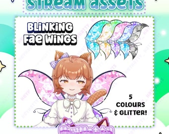 ANIMATED Fae Wings | Streamer Assets, Twitch Assets, PNGtuber assets, Vtuber Assets, Cute Stream Assets, Stream Assets, Fairy Stream Assets
