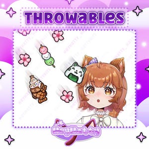 JAPANESE SNACKS | Twitch Throwables, Streamer Assets, Throwing Assets, Cute Stream Assets, Kawaii Stream Assets, Food Stream Assets