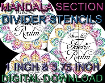 Stencil divisori per sezioni Dot Art - Download digitale - Strumenti di punteggiatura per Mandala Dotting Art - Stencil stampabile
