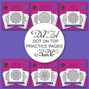 Dot Art Mandala Dot On Top Practice Pages - 30 Mandalas in 5 Sizes - JPG Instant Digital Download - Printable Dot Painting Practice Pages