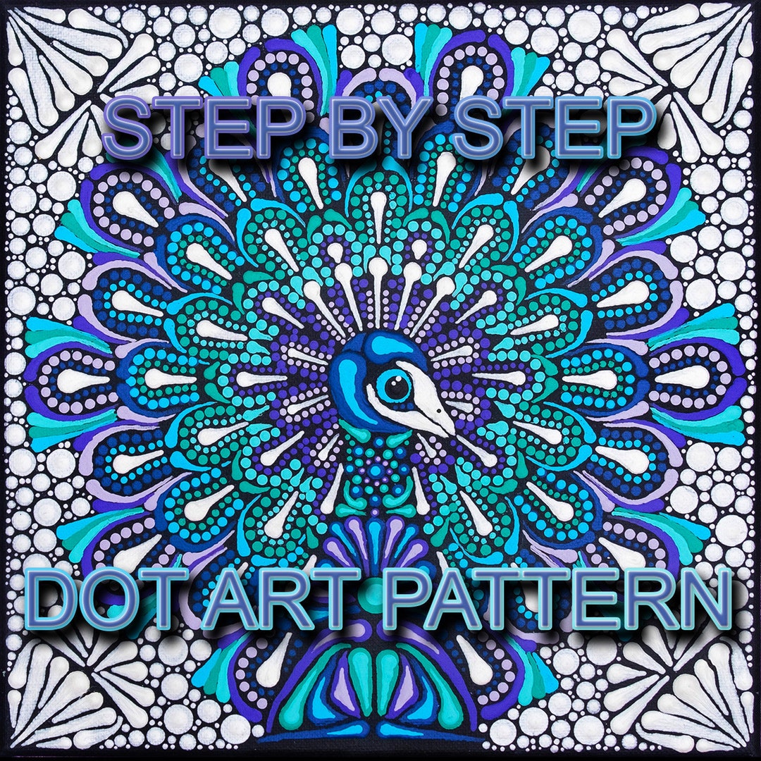 Dot Art Intermediate Peacock Pattern Canvas 4 - Downloadable PDF ...