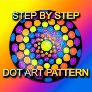 Dot Art Pattern Flat Rock 8  - Downloadable PDF - Mandala Dotting - Dotting Art Painting - Printable Pattern