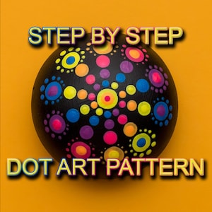 Dot Art Pattern Round Rock 4  - Downloadable PDF - Mandala Dotting - Dotting Art Painting - Printable Pattern