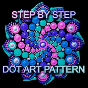 Prickkonstmönster Canvas 48 - Nedladdningsbar PDF - Mandala-prickar - Prickkonstmålning - Utskrivbart mönster - Mandala-prickmålning