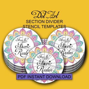 Dot Art Section Divider Stencils  - Digital Download - Dotting Tools for Mandala Dotting Art - Printable Stencil