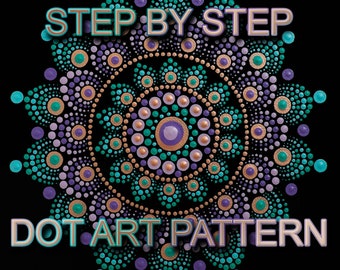 Dot Art Pattern Canvas 28 - Downloadable PDF - Mandala Dotting - Dotting Art Painting - Printable Pattern - Mandala Dot Painting