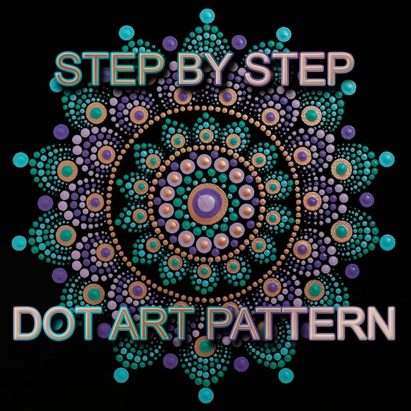 Dot Art Pattern Canvas 28 - Downloadable PDF - Mandala Dotting - Dotting Art Painting - Printable Pattern - Mandala Dot Painting