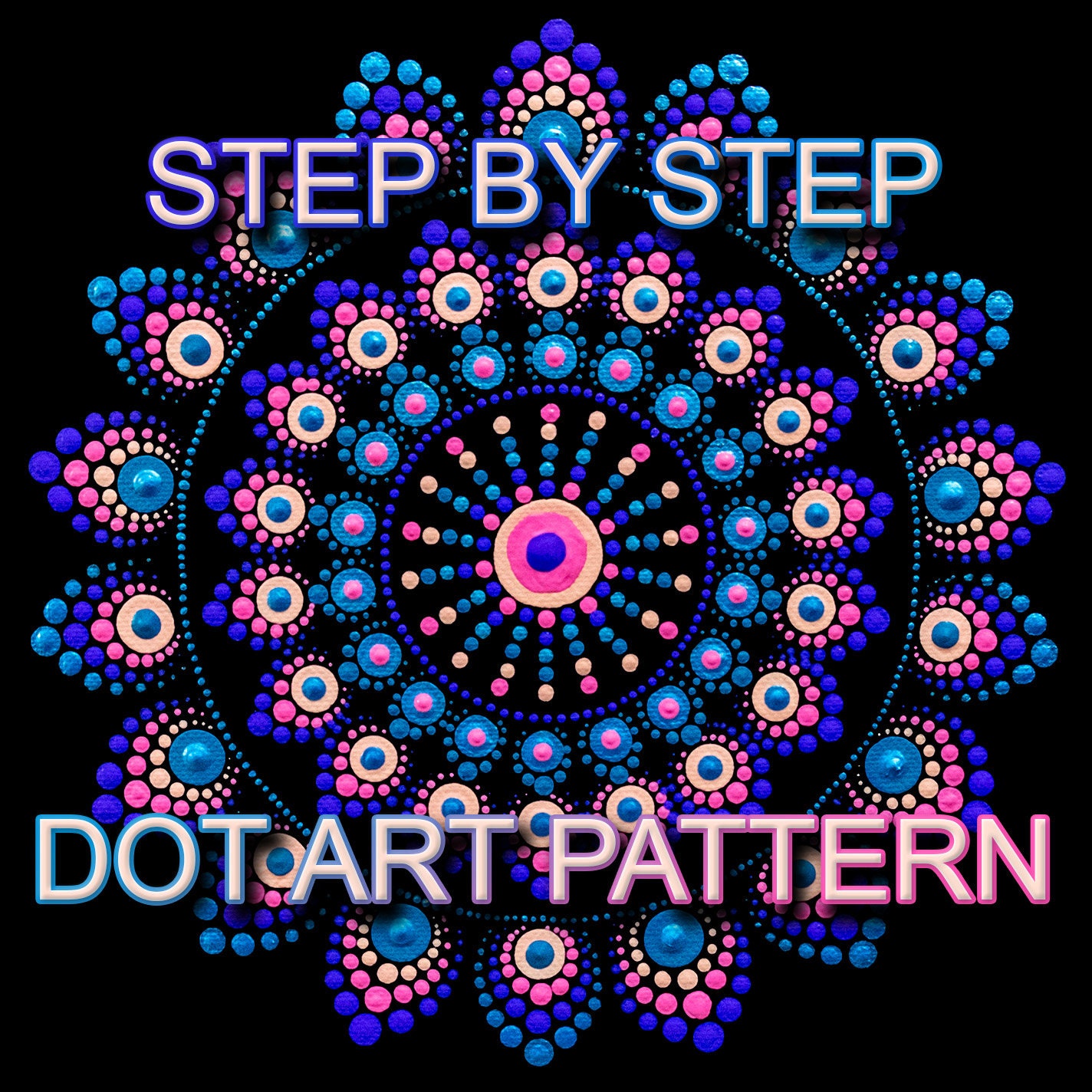 Dot Art Pattern Canvas 37 - Downloadable PDF - Mandala Dotting - Dotting Art Painting - Printable Pattern - Mandala Dot Painting