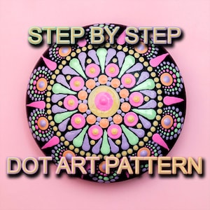 Dot Art Pattern Flat Rock 10  - Downloadable PDF - Mandala Dotting - Dotting Art Painting - Printable Pattern