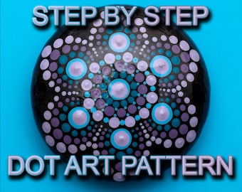 Dot Art Pattern Flat Rock 1  - Downloadable PDF - Mandala Dotting - Dotting Art Painting - Printable Pattern