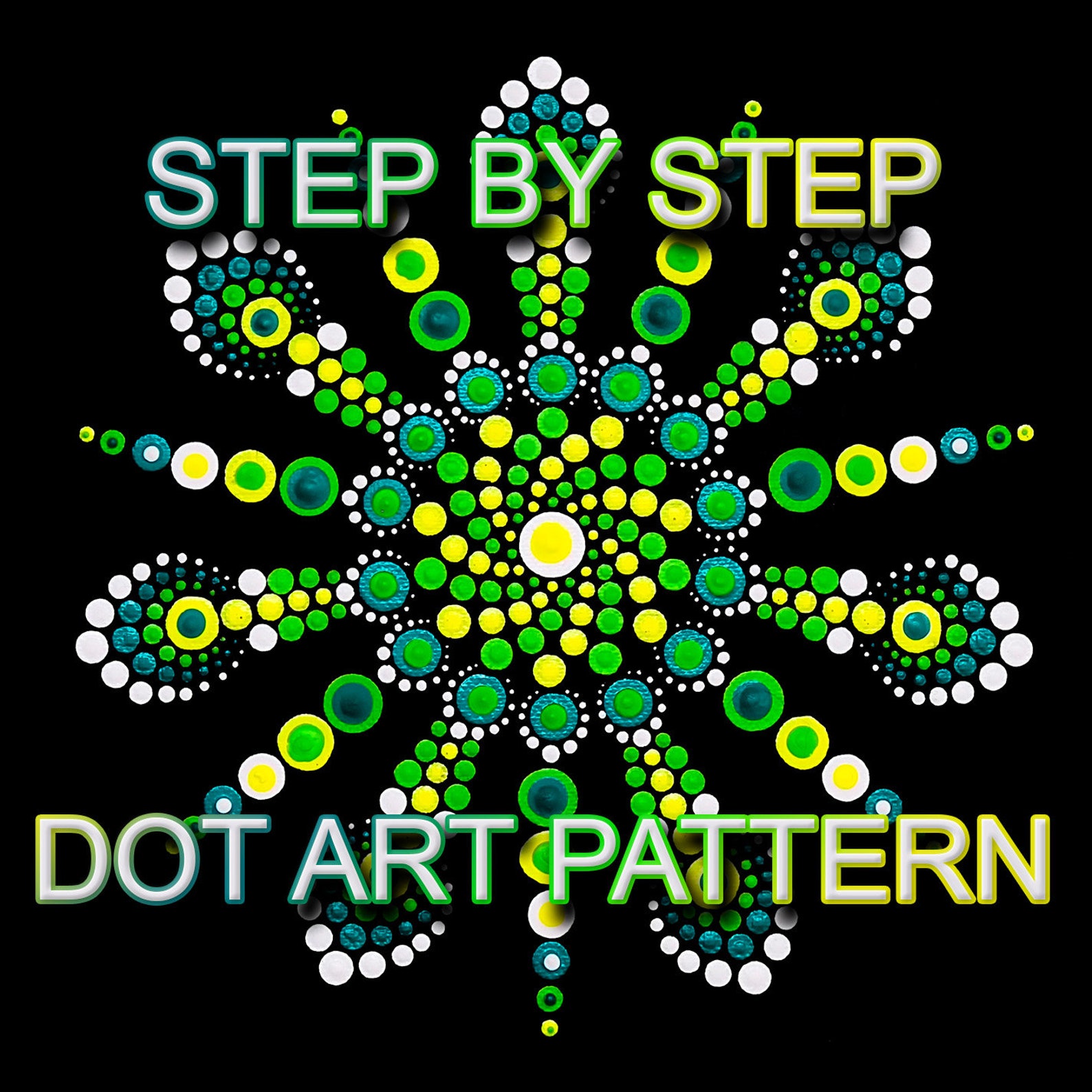 Dot Art Pattern Canvas 7 Downloadable PDF Mandala Dotting Etsy
