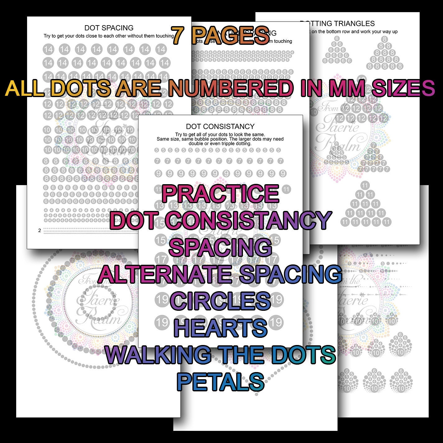 Dot Art Practice Pages 7 Pages PDF Instant Digital | Etsy