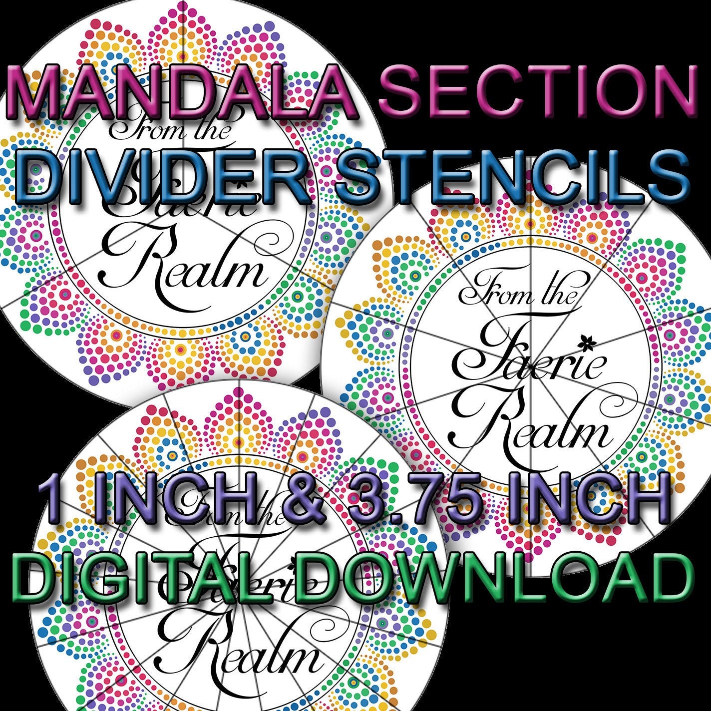 dot art section divider stencils digital download dotting etsy
