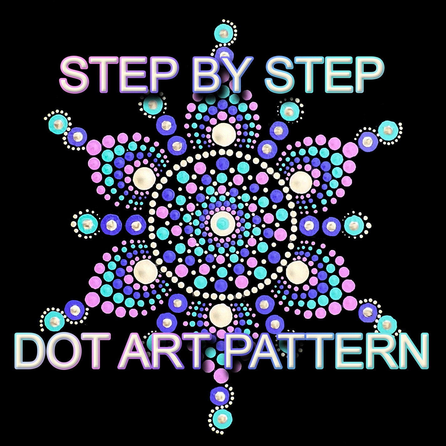 Dot Art Pattern Canvas 4 Downloadable PDF Mandala Dotting Etsy