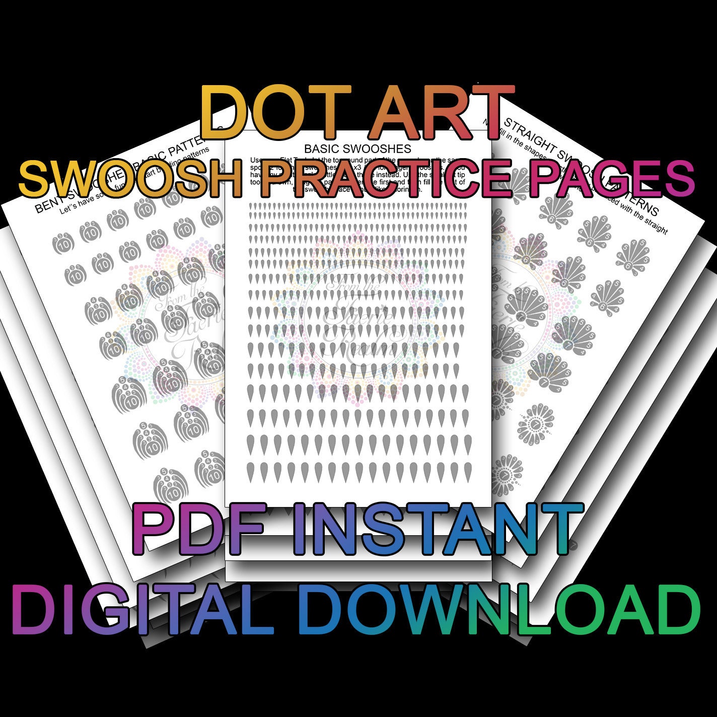 Swooshes Practice Sheets Digital Download PDF (Download Now) 