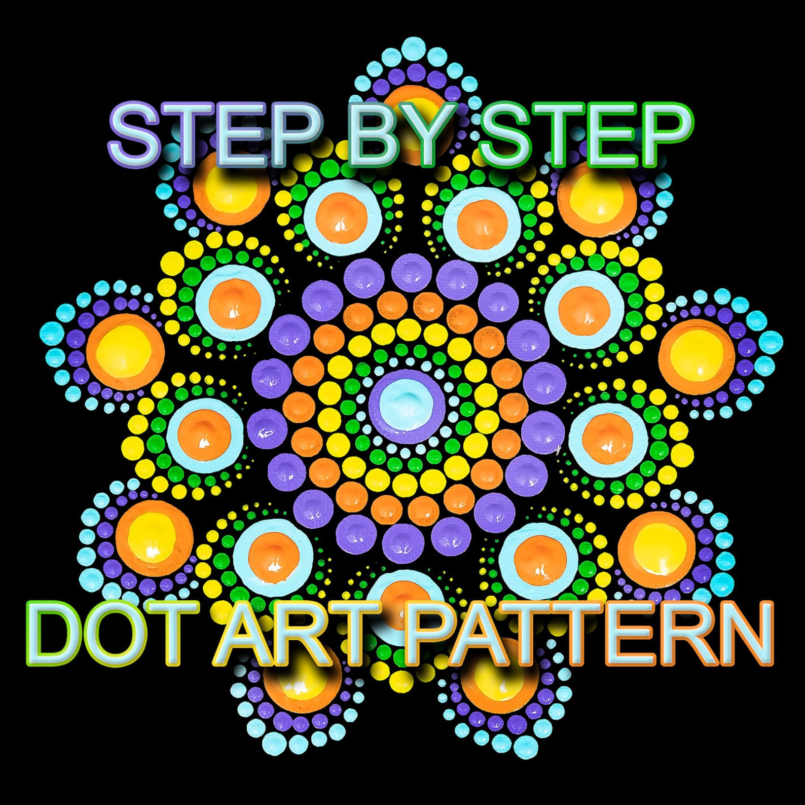Dot Art Pattern Canvas 32 Downloadable PDF Mandala Dotting Dotting Art