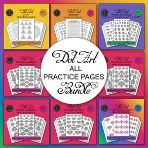 Dot Art Practice Pages Bundle - 423 Pages - PDF Instant Digital Download Printable Mandala Dot Painting Practice Sheets - Dotting