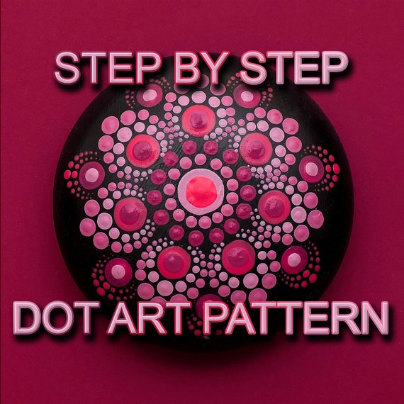 Dot Art Pattern Flat Rock 7  - Downloadable PDF - Mandala Dotting - Dotting Art Painting - Printable Pattern
