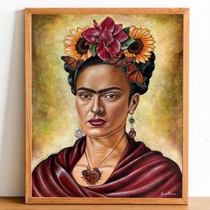 Corazon de Frida Art Print, Mexican wall art, Mexican art, latin art, Mexican decor, mexican gifts, Frida art, mexican folk art