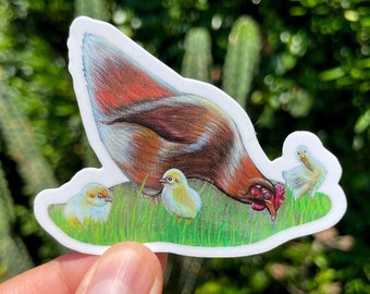 Mamá Gallina Sticker, Farm stickers, Chicken Sticker, Mother Hen Sticker, Rooster sticker, chick stickers, mexican stickers, animal stickers