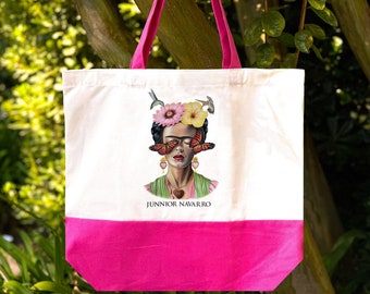 Frida Soñando Large Tote Bag, Mexican tote bag, Mexican bag, Mexican gifts, Frida tote bag, frida art, shopping bag