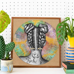 Viva La Mujer Art Print, Latina Art, Women Empowerment Art Print, Latina Wall Art, Hispanic art, latin art, Chicano Art, Women of color art