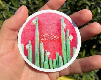Mexico mi Amor Sticker, Mexican Sticker, Cactus sticker, Painting sticker, Hispanic, latin, calcomanias, mexican gifts,  Mexico City