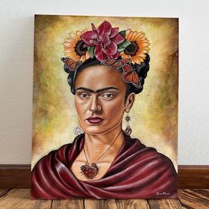 Corazon de Frida Canvas Print, Mexican wall art, Mexican art, latin art, Mexican decor, mexican gifts, Frida art, mexican folk art