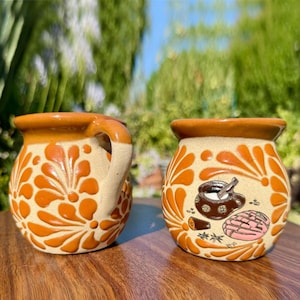 Cafecito y Concha Mug, Ceramic Artisanal Mug, Cafe de Olla, Mexican art, Mexican kitchen, mexican gifts, jarritos