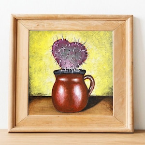 Cactus Corazon Art Print, Arte nopal, arte mexicano, decoración de arte mexicano, arte latino, arte popular mexicano, arte de pared mexicano, arte hispano, cactus