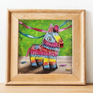 La Piñata Art Print, Mexican art, Mexican art decor, Latin art, mexican folk art, mexican wall art, hispanic art, mexican nursery art