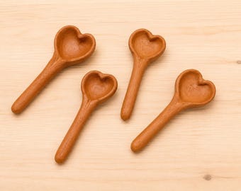 Handmade Heart-Shapped Clay Spoon, Cuchara de barro, Clay Heart-Shaped Spoon,  Heart spoons, Heart wood spoon, cuchara de corazon