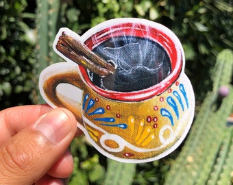Cafecito de Olla Sticker, Mexican Sticker, Painting sticker, Hispanic, latin, Cantarito Sticker, mexican gifts, Cafecito sticker,