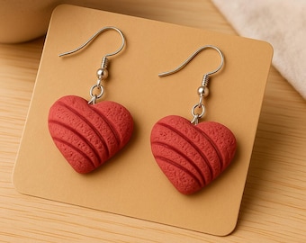 Orecchini a forma di cuore Concha, orecchini messicani, Concha, gioielli messicani, arte messicana, orecchini latini, cafecito y chisme, pan dulce, regali messicani,