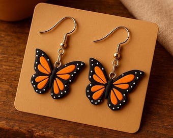 Monarch Butterfly Earrings, Butterfly earrings, Mexican Earrings, Butterfly Jewelry, mexican jewelry, Mexican art, Latina earrings, gifts