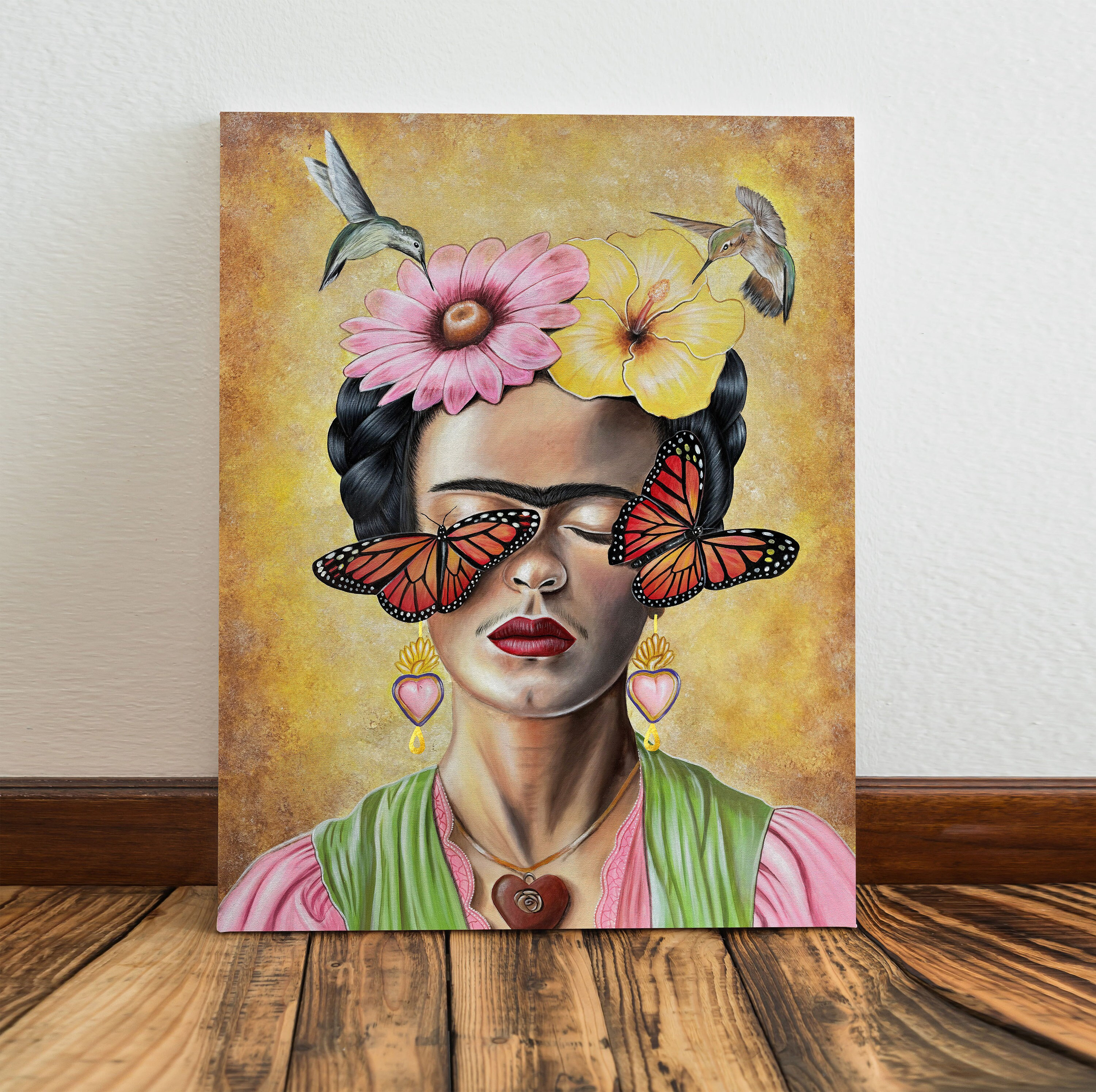 Frida Soñando Canvas Print, Mexican wall art, Mexican art, latin art, Mexican decor, mexican gifts, Frida art, mexican folk art