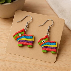 Piñata Earrings, Mexican Earrings, Mexican jewelry, Mexican art, Latina earrings, mexican art,  Mexican gifts, mexican art, cinco de mayo