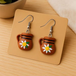 Pendientes Jarritos, pendientes mexicanos, joyería mexicana, arte mexicano, pendientes latinos, arte mexicano, regalos mexicanos, comida mexicana, arte mexicano
