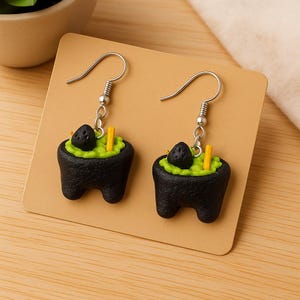 Pendientes de molcajete, pendientes mexicanos, joyería mexicana, arte mexicano, pendientes latinos, arte mexicano, regalos mexicanos, comida mexicana, arte mexicano