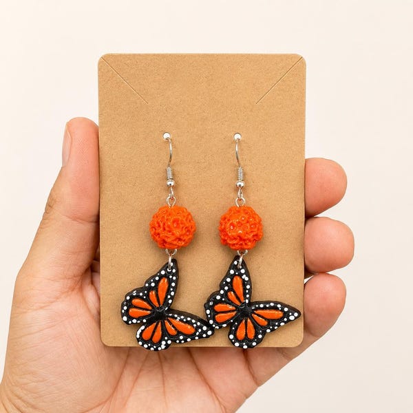 Monarch Butterfly Earrings, Butterfly earrings, Mexican Earrings, Butterfly Jewelry, mexican jewelry, Mexican art, Latina earrings, gifts