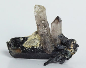Aegirine, Feldspar and Smoky Quartz specimen - Ethically sourced crystal - Natural stone - Meditation mineral - Shadow work magick - Dark