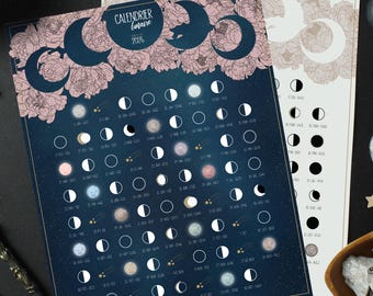 Lunar calendar 2026, Moon phases printable poster, Minimalist witch, Wicca, Celestial, Astronomical, Astrology digital print, Witchy