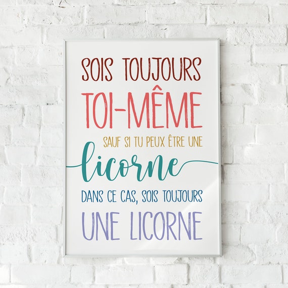 Affiche Citation De Licorne A Imprimer Phrase Arc En Ciel Etsy Canada