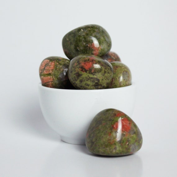 Unakite tumble - Heart chakra crystal - Tumbled stone ethically sourced - Large pink and green stone - Inner peace - Unakite jasper tumbles